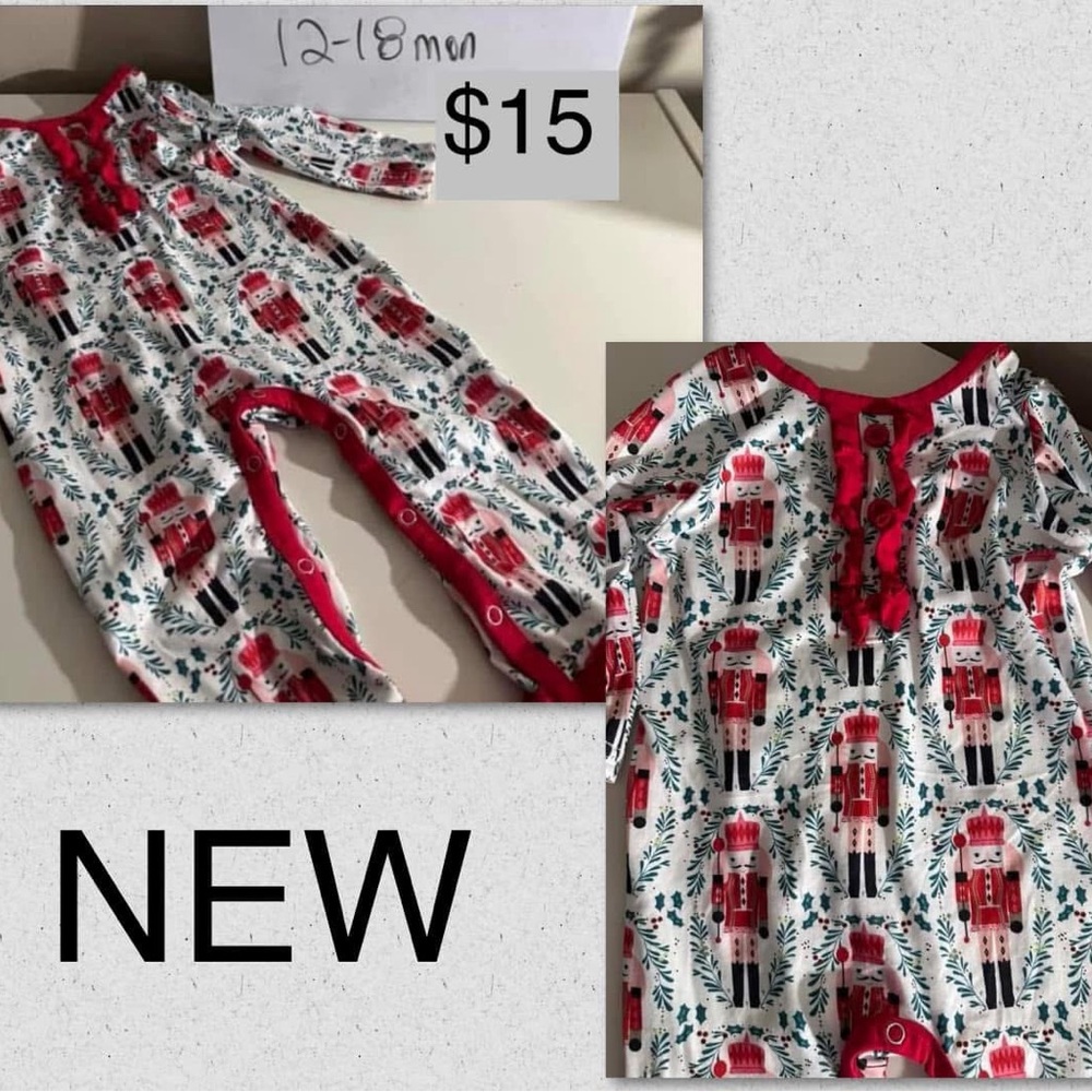 Festive Red and White Footed One Piece Pajamas